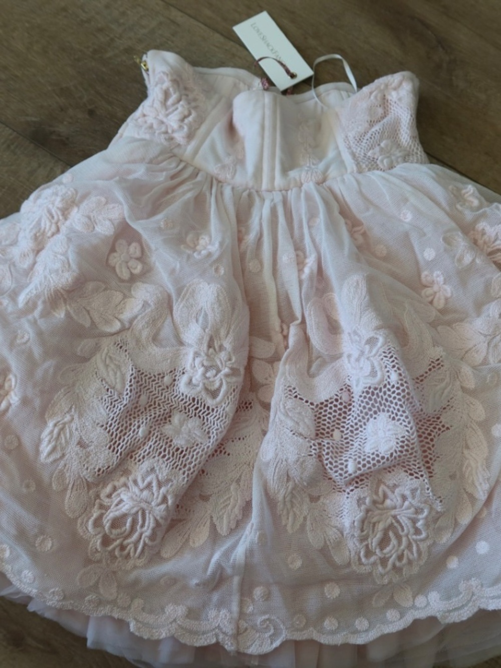LoveShackFancy Women's Pink Corset Tulle Dress - Picture 4 of 5